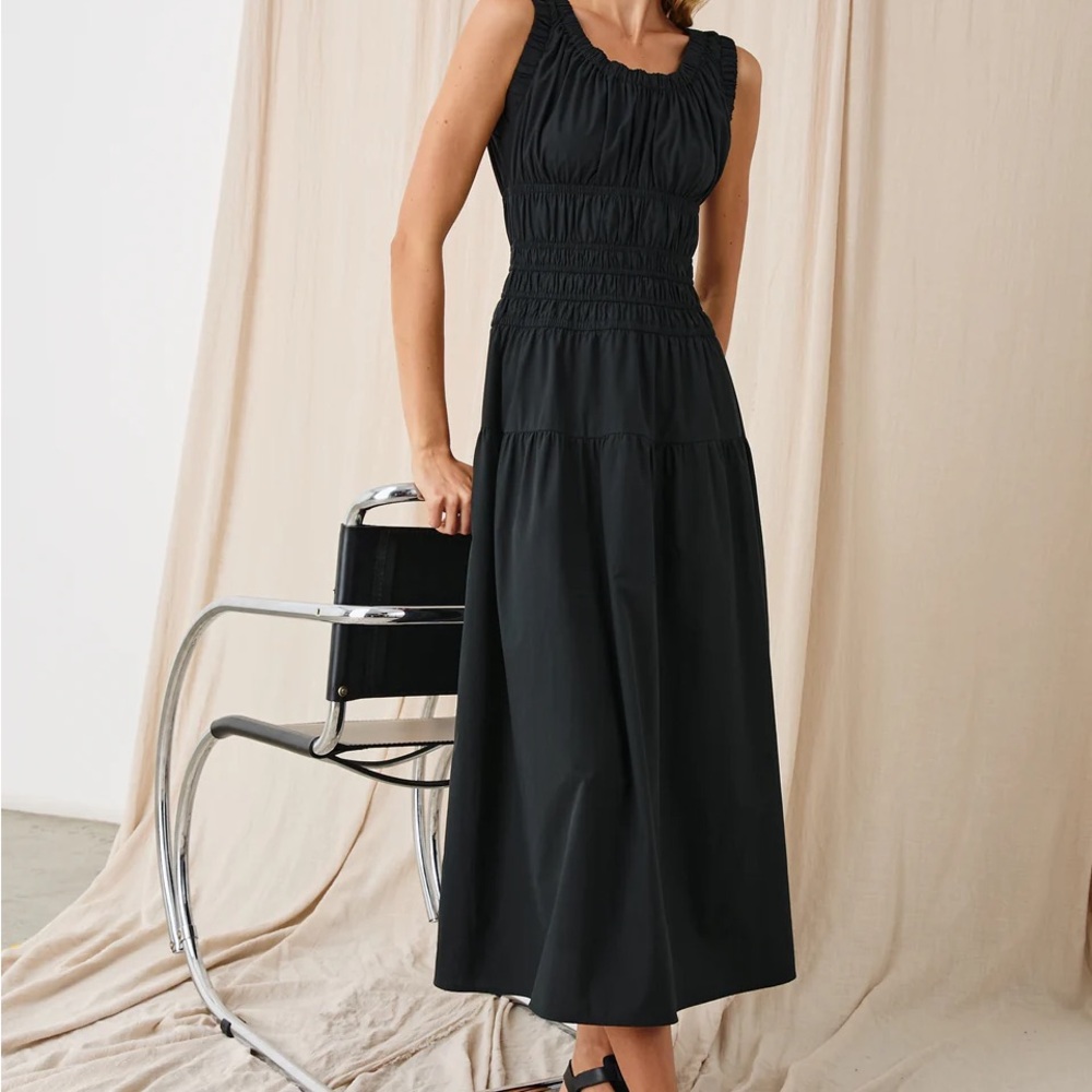 Rails Anastasia Black Ruched Dress Size Medium